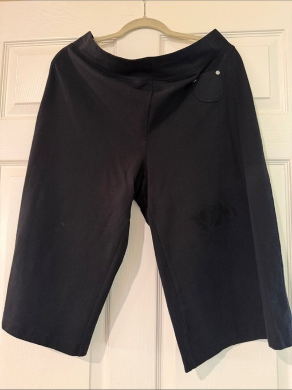 Style & Co Sport Womens Black Capri Pants L Cotton Blend